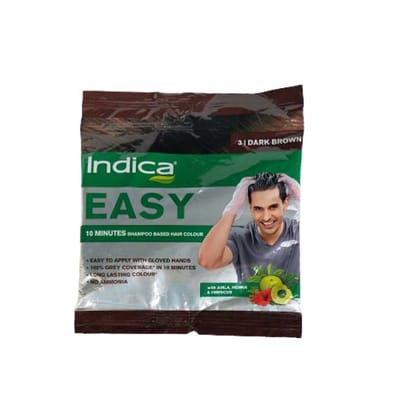 Indica Easy Shampoo Based Hair Colour3 Dark Brown18ml