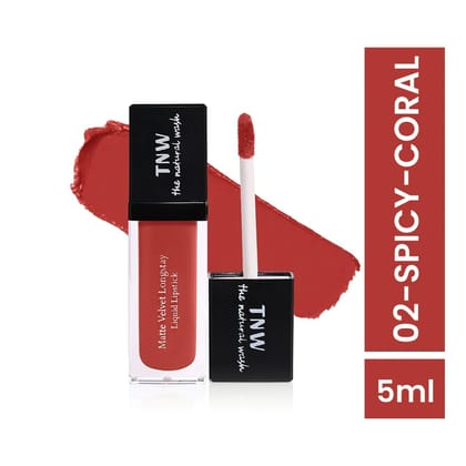 Matte Velvet Longstay Liquid Lipstick 02-spicy-coral