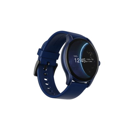 boAt Lunar Connect Ace | Round AMOLED Display Smartwatch with 1.43" (3.63 cm) Screen, Bluetooth Calling, 100+ Sports Modes Indigo Blue