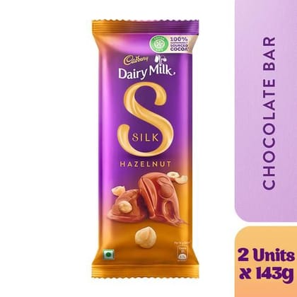 Cadbury Dairy Milk Silk Dairy Milk Silk - Hazelnut Chocolate Bar, 2X143 g Multipack