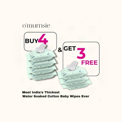 LIMITED OFFER - 99% Water Thickest Baby Wipes-BUY 4 GET 7 WIPES ( USE CODE - B4G7)