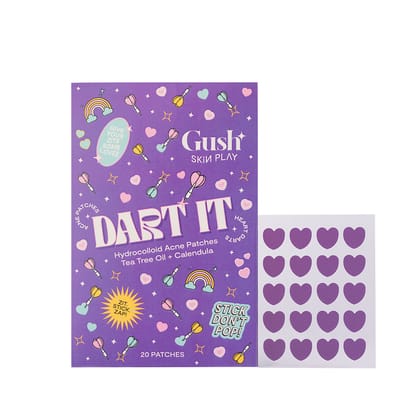 Gush Beauty Dart It Hydrocolloid Pimple Patches For Healing Acne, Zits And Blemishes - Purple Heart