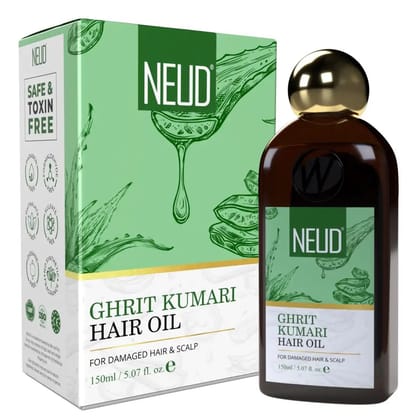 NEUD Ghrit Kumari Aloe Vera Hair Oil With Ratanjot, Bhringraj for Men and Women - 150 ml