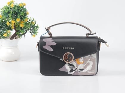 Flower Printed Sling Bags: Blossom Your Style with Floral Elegance-black