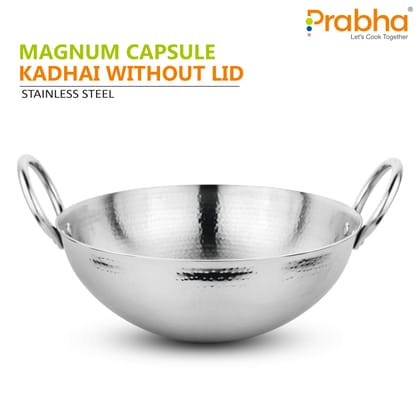 Magnum Capsule Bottom Hammered Kadhai Without Lid-17CM / 1.0 Litre