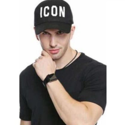 Embroidery Black Cotton Baseball Caps And Hats For Men-Black