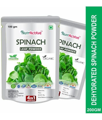 NutrActive Green Spinach Leaf Powder/ Palak Leaf Instant Soup 200 gm Pack of 2