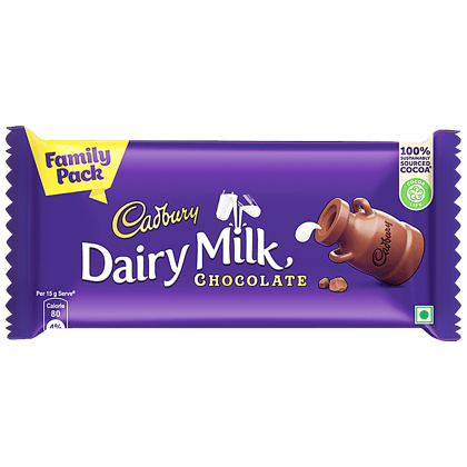 Cadbury Dairy Milk Chocolate Bar - Family Pack, 123 G