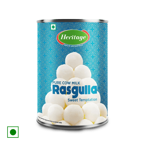 Heritage Pure Cow Milk Rasgulla, 1 kg Tin