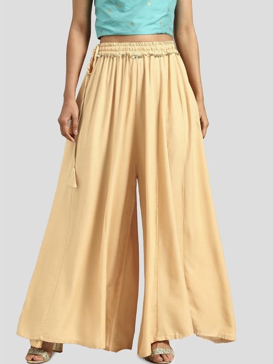 Elasticated Flared Ethnic Palazzos