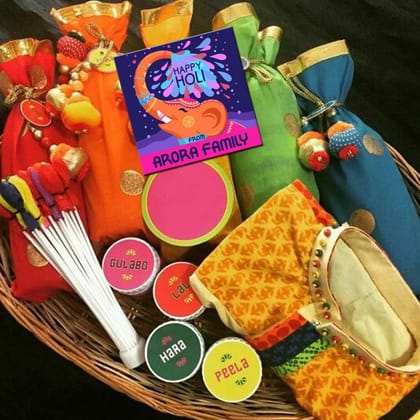 Holi Festival - Gift tags - Set of 10-Flat Cards Without Ribbons / Happy Holi