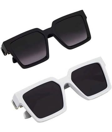 Elligator Multicolor Square Sunglasses ( Pack of 2 ) - Medium