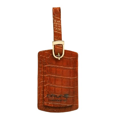 Tan Croco Print Leather Bags Tag by Brune & Bareskin-FS