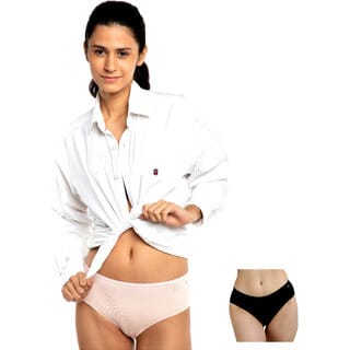 Ashleyandalvis Bamboo Micro Modal, Anti Bacterial, Skinny Soft, Premium Hipster Women Hipster Black, Pink Panty (Pack Of 2 )