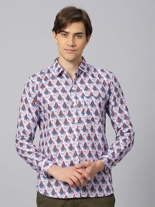 Classic Fit Floral Printed Casual Shirt