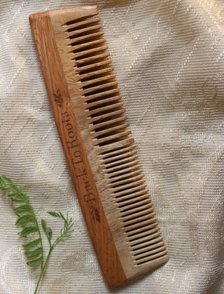 Neem Comb | Dual Toothed Comb | Full Size - Back To Roots