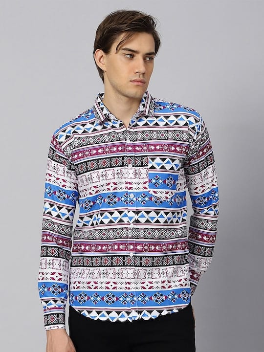 Classic Geometric Printed Casual Shirt
