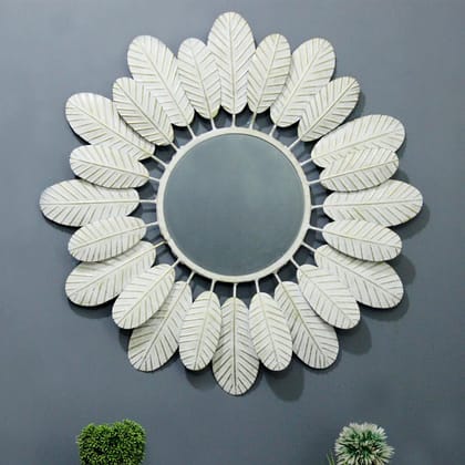 White Leaf Mirror | Decorative Wall Mirror