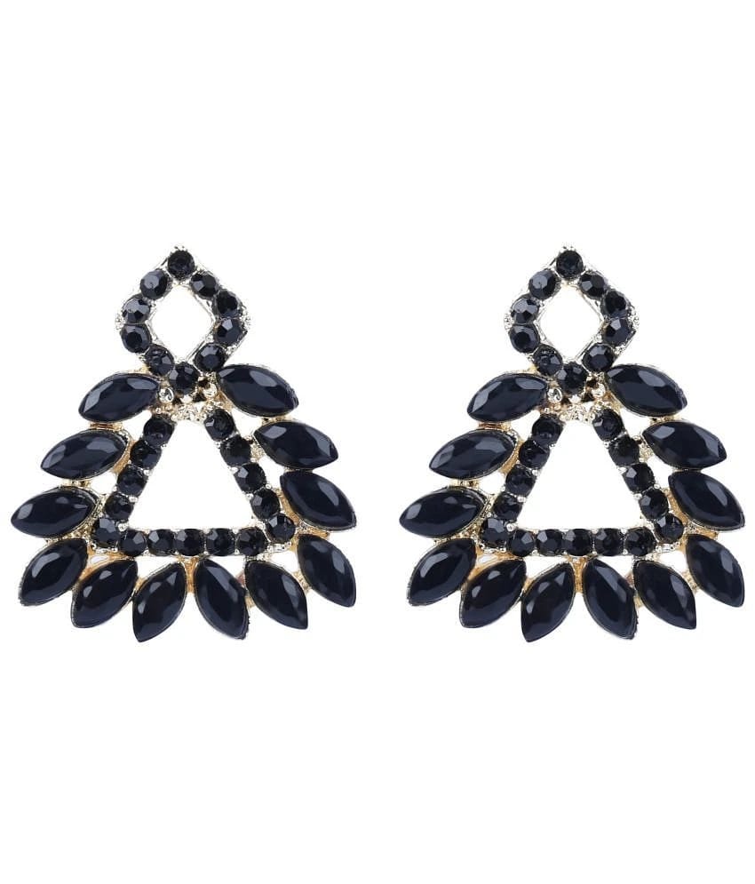 Sunhari Jewels - Black Stud Earrings ( Pack of 1 ) - Black