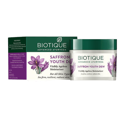 Biotique Saffron Youth Dew Face And Body Nourishing Day Cream, 50 gm Box