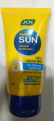 Joy revivify hello sun mineral sunscreen 100% natural spf no chemical sunscreen SPF 25+ 50 ml