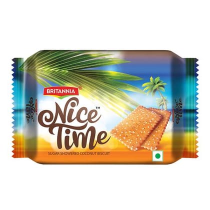 Britannia Nice Time - Sugar Showered Coconut Biscuits, 2x143 g Multipack
