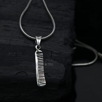 Unique hair comb pendant necklace 925 sterling silver amazing stylish customized jewelry from india nsp656-Only Pendant