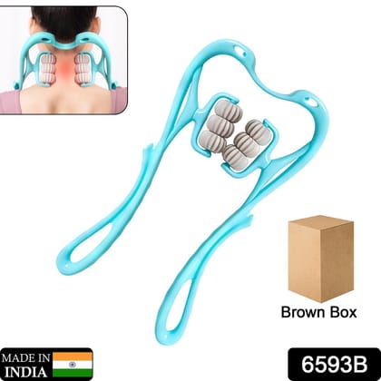 NECK SHOULDER MASSAGER, PORTABLE RELIEVING THE BACK FOR MEN RELIEVING THE WAIST WOMEN (1PC)-Brown Box