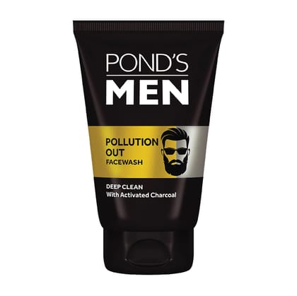 Pond's Men Pollution Out Facewash, Deep Clean With Activated Charcoal, (100gm)