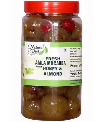 Natural Diet Fresh Honey AMLA MURABBA with Almonds 1kg (The Orignal Love is Eating Grandma''s Food) Pickle 1 kg