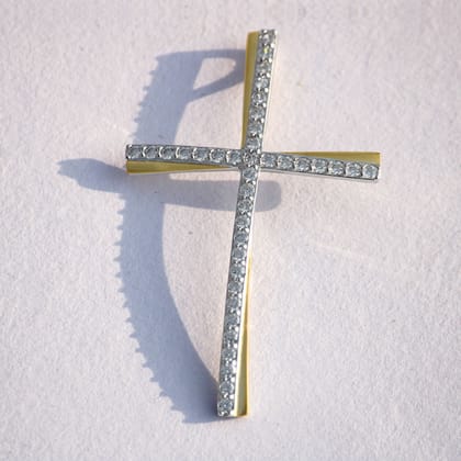 Luxe Gold Cross 925 Sterling Silver Pendant for women