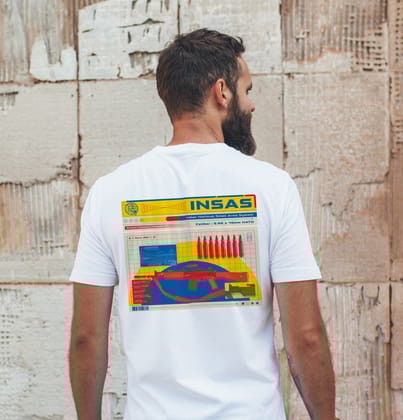 White INSAS Infantry T-shirt with back print-S