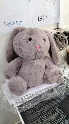 Ji and Ja Relief Teddy Breathing Stuffed Animal Baby Sound Machine Soother Bunny Anxiety Relief Baby Breathing with Sensory Music Lights Rhythmic Breathing Motion (Bunny)