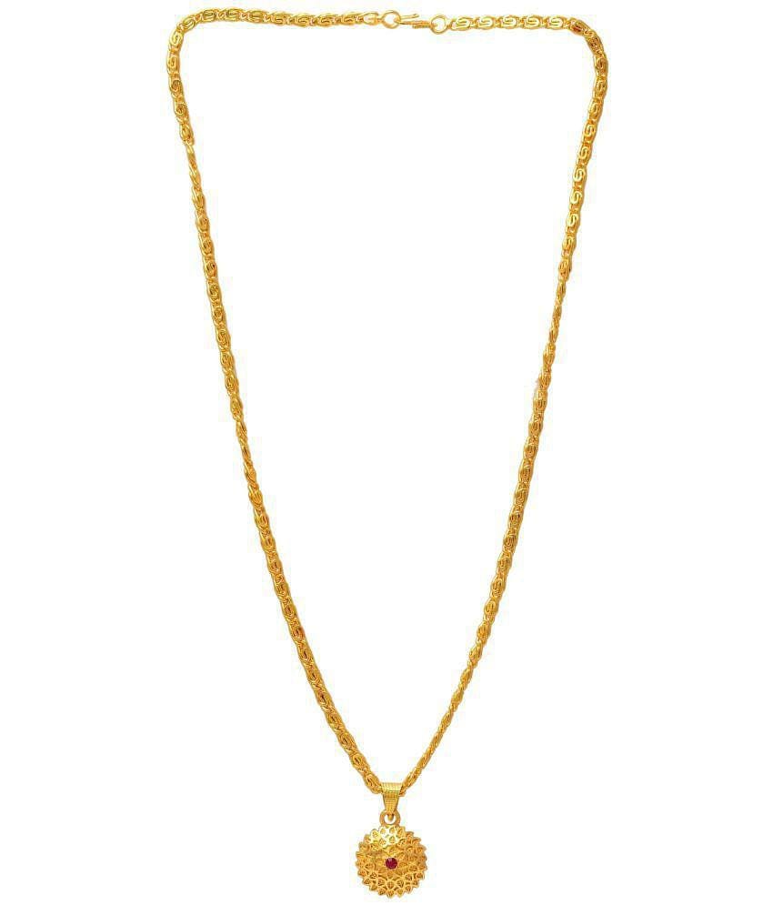 Jewar Mandi - Golden Pendant set ( Pack of 1 ) - Golden