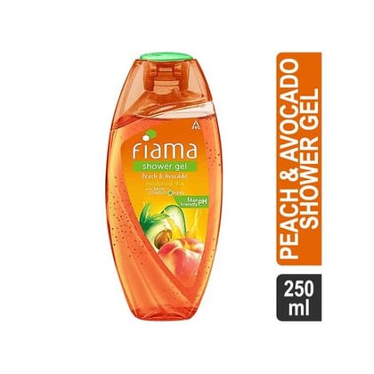 Fiama Shower Gel Peach & Avocado (with Skin Conditioners) - Mild Dew, 250 ml Bottle