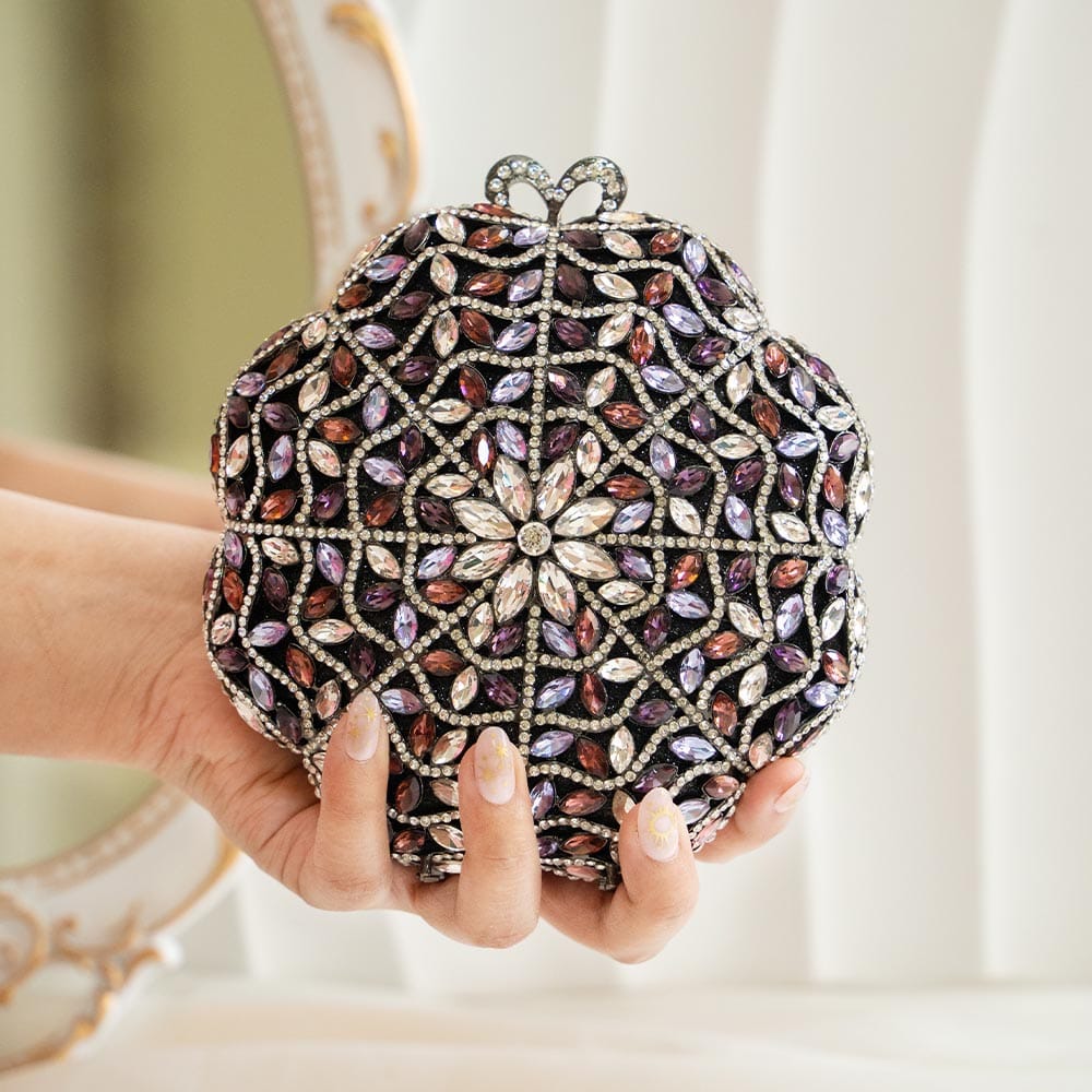 Orchid Crystal Clutch Bag