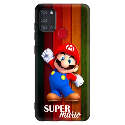 Illustrator Super Mario Samsung A21S Premium Embossed Mobile cover