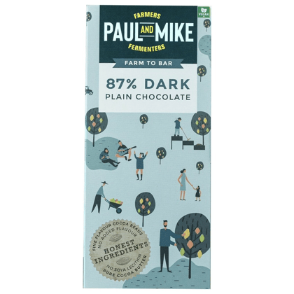 Paul And Mike 87% Dark Plain Vegan Chocolate, 68 gm