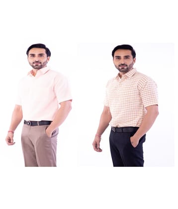 DESHBANDHU DBK 100 Percent Cotton Multi Shirt Pack of 2 - None