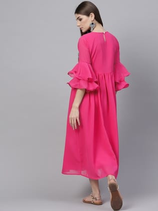 Pink Georgette Maxi Dress
