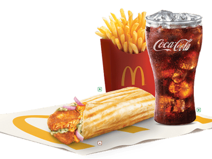 LEVM Chicken Kebab Roll __ NO ADDON,Large Coke ®,Complimentary Ketchup,Complimentary Ketchup