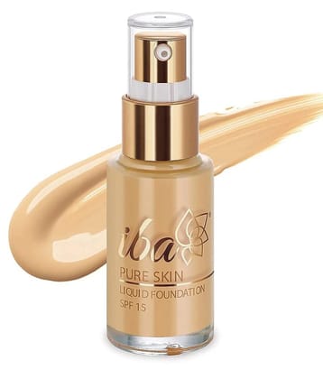 Iba Pure Skin Liquid Foundation Sun Beige, 30ml , Full Coverage , Oil Free Dewy Finish, (Pack of 1)