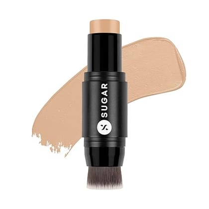 SUGAR Cosmetics - Ace Of Face - Foundation Stick - 30 Chococcino (Medium Foundation with Warm Undertone) - Waterproof, Full Coverage Foundation for Women with Inbuilt Brush | Mini - 7 g