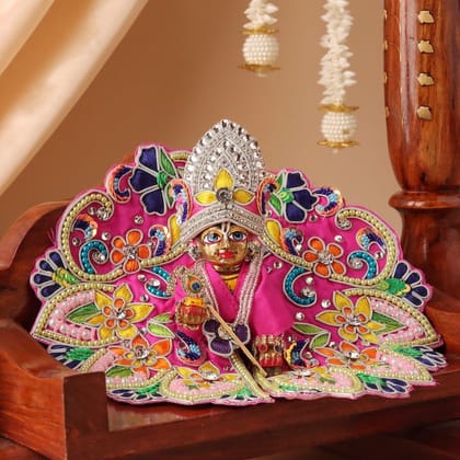Indradhanu Magenta Laddu Gopal Poshak & Shringar Set-Without Shringar / 0 No.