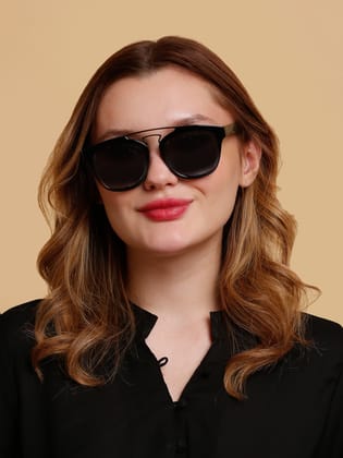 SUNNIES Large Full Frame Plastic Round Solid Polarized Women Sunglasses-SNS-11681-C281