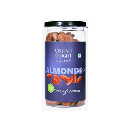 Vishnu Delight Premium California Almonds Roasted & Salted 120 g Jar| Badam Dry Fruit | High Protein Snack & Super Healthy Crunchy Nuts | Vitamins & Minerals Rich | Freshly Roasted and Lightly Salted