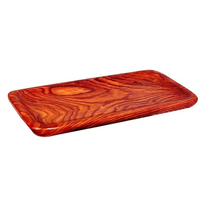 Adorn World Wooden Serving Tray | Walnut Wooden Tray Solid Wood Serving Tray Bathroom Tray Rectangle Small Platter Tea Tray Coffee Table Tray (12X6in)
