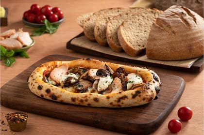 Sourdough Smoked Chicken With Goat Cheese Pizza(3 Slice) __ 3 Slice