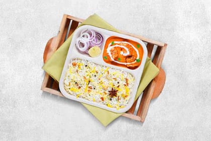 Chicken Lababdar Rice Thali (Meals)