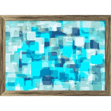 ArtzFolio Bright Blue Square Shape Canvas Painting Synthetic Frame-Canvas; Synthetic Frame; Antique Gold / 22.4inch x 16inch (57cms x 40.6cms)